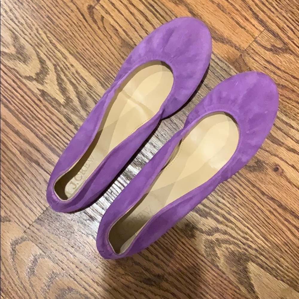 Made in ITALY JCrew Cece Flats Sz 6.5 Purple Suede